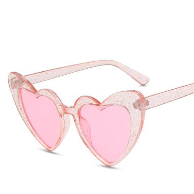 China Sweet Desgin Love&Roses Women Heart Fashion Sunglasses Bling Bling Pink Heart Shaped Sunglasses Wholesale for sale