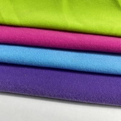 China Heat-insulating brushed super 100 poly polyester one side brushed tricot fabric for school uniform and toy fabric for sale