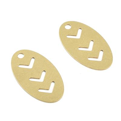 China Nature Finding Earrings - Jewelry Supplies - Brass Accessories - Arrove Raw Brass Oval Pendant - Brass Oval Earring Charms for sale