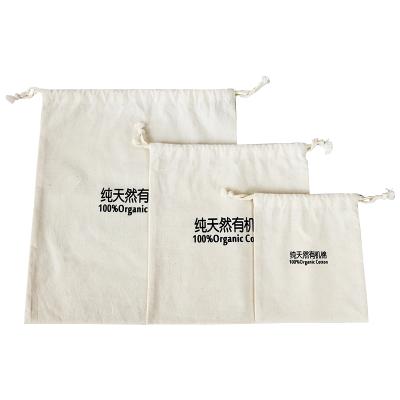 China Eco-friendly Recyclable Organic Custom Logo Cotton Drawstring Bag Quick Merchant Gift Dust Bag for sale