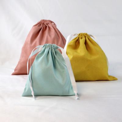 China Custom Rope Handle Suede Tote Dust Drawstring Bag For Shoes Handbags for sale