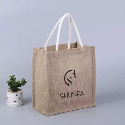 China 100% Eco-Friendly Wholesale Custom Logo Shopping Jute Tote Bag Eco-Friendly Manufacturer Handbags for sale