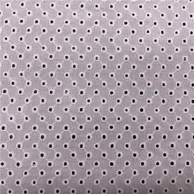 China Breathable 100% Cotton Voile Border Embroidered Fabrics Supply Eyelets Manufacturer For Women And Girls Floral Embroidery Fabric for sale