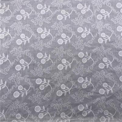 China Breathable China Supplier Customized 100% Cotton White Flower Embroidery Eyelet Fabric Textile for sale