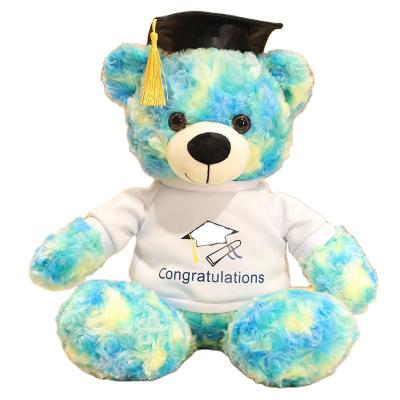 China Cute Custom Logo Weighted Teddy Bear Gift Hat Teddy Bear Plush Toys Sublimation Graduation Weighted Teddy Bear By Soft for sale