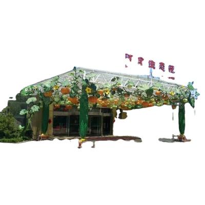 China Eco Friendly Glass Greenhouse Restaurant Polytunnels Long Service Life Eco Garden Greenhouse Blue Film Autopot Greenhouse Materials for sale