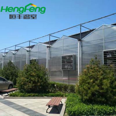 China Very suits for planting vegetables solar greenhouse, multispan polycarbonate greenhouse for agriculture use for sale