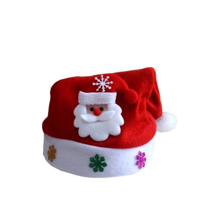 China Red Classic Kids Santa Claus Hats Christmas Fiber Christmas Decorations Adults Style Christmas Hats Mixed Wholesale for sale