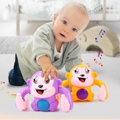 China Plastic Electric Toy Baby Monkey Toy Voice Control Rolling Monkey Kids Play Early Educational Toys Infant Gift for sale