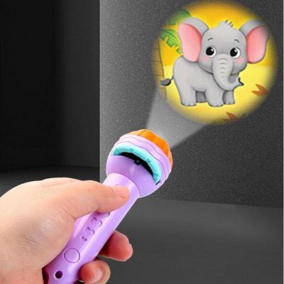 China Plastic Early Education Toy For Kid Holiday Birthday Christmas Gift Light Up ToyBaby Sleep Story Flashlight Projector Flashlight Toy for sale