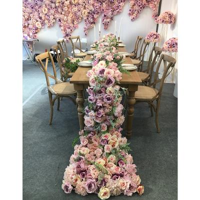 China Wedding high quality 3D style artificial flower silk table runner for wedding table decoration for sale