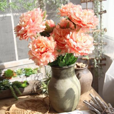 China Wedding Wholesale Stunning Artificial Event Home Decoration Fabric Peony Flower For Kitchen Decor for sale