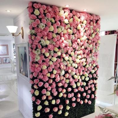 China Wedding Wholesale Rose Artificial Flower Wall Backdrop for Wedding Home Layouts for sale