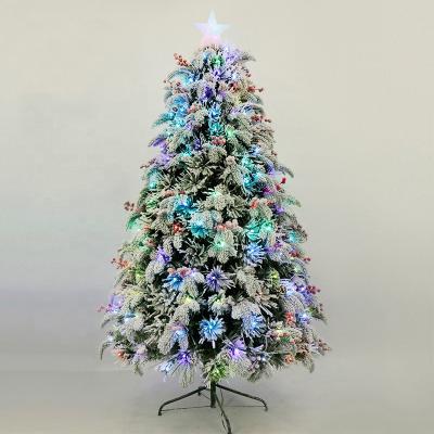 China Natual Touch Flocking Artificial Christmas Tree Snow Christmas Tree With Metal Stand for sale