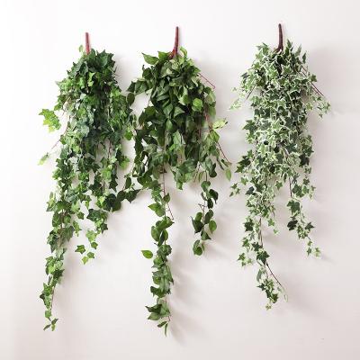 China Natual 1.3meters Long 18 Plastic Ivy Vine Forks Artificial Rattan Hanging Plants For Indoor Outdoor Wall House Decoration for sale