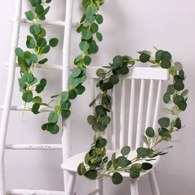 China Natual Touch 2M Ivy Plants Artificial Vine Leaf Hanging Eucalyptus Garland For Home Vegetable Garden for sale