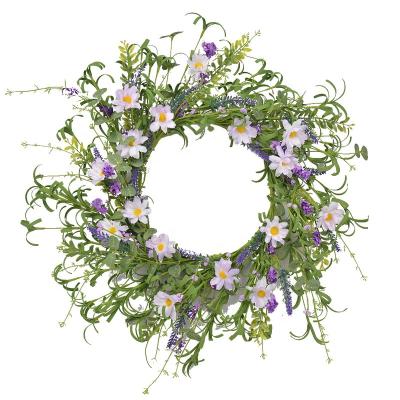 China Wedding Hot Sale Artificial Lavender Wreath For Front Door Or Home Decoration for sale