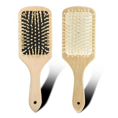 China Cushion Factory Price Logo Custom Natural Wooden Hairbrush Dry Bamboo Hair Brush for sale