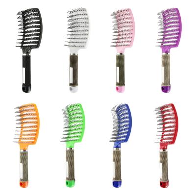 China Custom LOGO Cushion Duct Professional Boar Bristle Hair Brush With Nylon Bristle Ready To Ship for sale