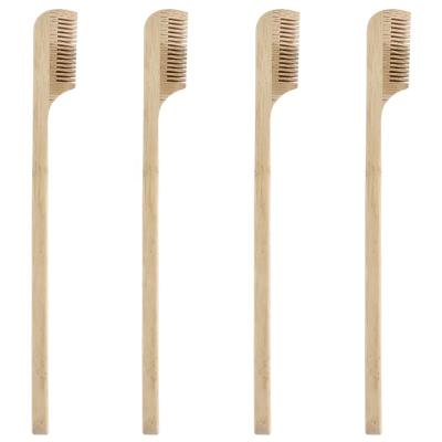 China New Foldable Wholesale Wooden Bamboo Eyebrow Sweep Bamboo Charcoal Eyebrow Comb Bamboo Brush for sale