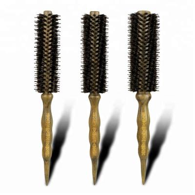 China Cushion 4 Class Korea Style Elaborate Carven Unique Wooden Round Hair Brush for sale