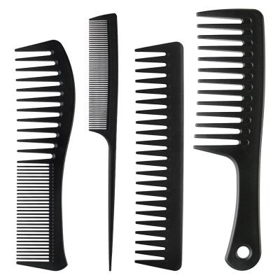 China Wholesale Carbon Fiber Salon Private Label Rat Tail Haircut Wide Comb Set for sale