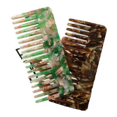 China Korean Stylish Premium Comfortable Resin Acetate Hair Comb Shell Cellulose Acrylic Wide Tooth Tortoise Comb For Ladies for sale