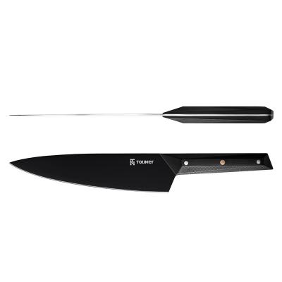 China Viable Amazon Hot Sale 8 Inch Professional Black Titanium Coating Chef Knife With Custom Kitchen Knives Kitchen Knife Set for sale