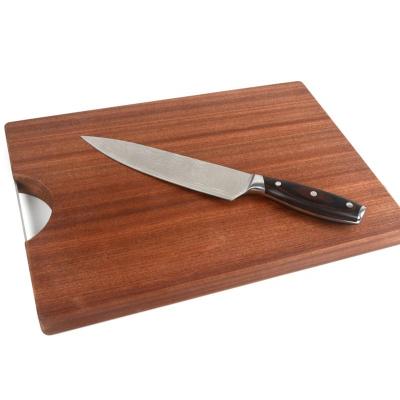 China Viable Hot Selling Products Amazon Sabini Wooden Cutting Board with Juice Groove Serving Chopping Board for Stainless Steel Handle for sale