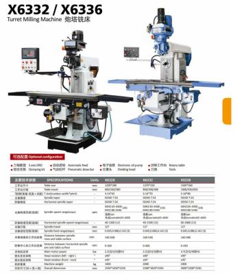 China Metal Working X6328 Turret Milling Machine Shanghai for sale