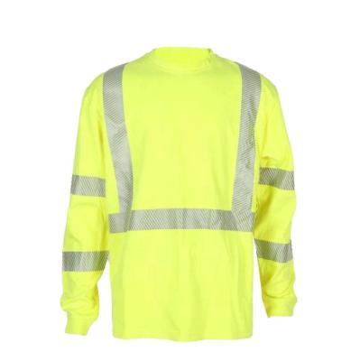 China Flame Retardant Heavy Duty ANSI 107 , NFPA 70E FR HT Yellow Fire Resistant Henley Knitted Shirt for sale