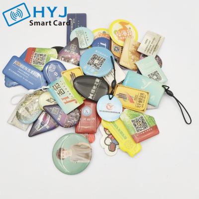 China Custom logo waterproof/waterproof 13.56mhz RFID passive epoxy key tag smart rfid crystal card for sale