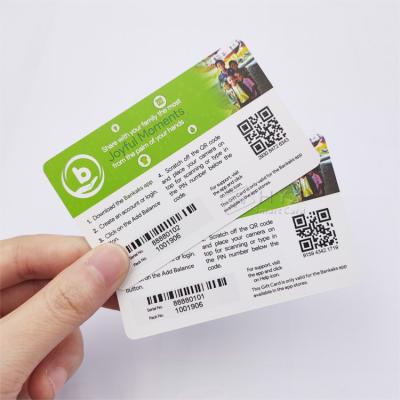 China paper & Cardboard factory high quality custom printed pin code / password scratch paper cards with qr code for sale