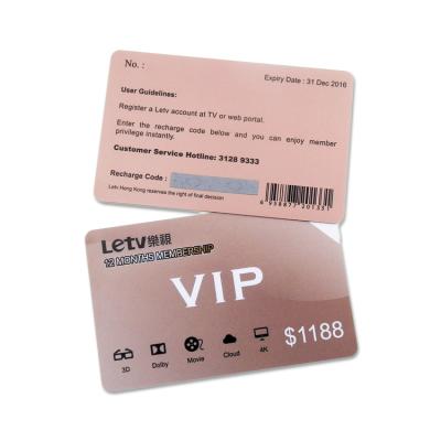 China High quality and new size plastic PVC offset printing credit card PVC prepaid scratch off discount card with pin code for sale