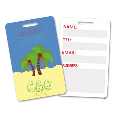 China Customized PVC Baggage Tag Hard Plastic Logo PVC Luggage Tag For Travel / Suitcase for sale