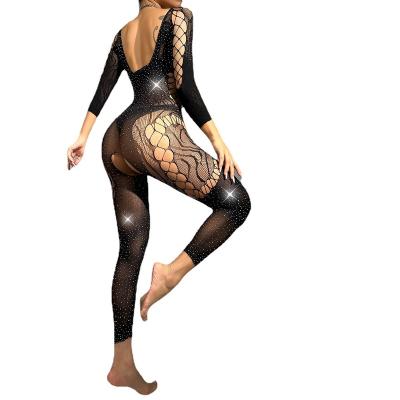 China Mesh Fabric wholesale hollow out tight Body stocking black Full Body Stockings Perspective Sexy One-piece Fishnet Stockings for sale