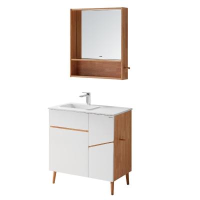 China Huida China Supplier Modern Plywood Free Standing Bathroom Vanity With Bathroom Mirror for sale