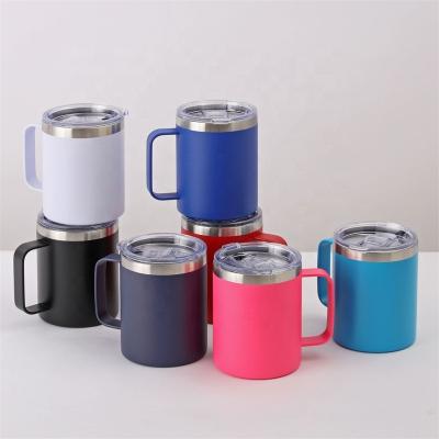 China Viable Custom Logo Wholesale Travel Coffee Mug Double Wall Stainless Steel Insulated Cup With Handle for sale