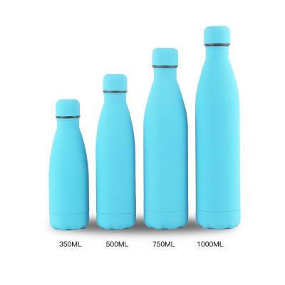 China 350ml/500ml/750ml/1000ml Sustainable Gas Transfer Coated Vacuum Insulated Rubber Paint 500ML Cola Stainless Steel Bottle for sale