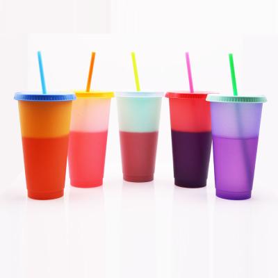 China Matte Black Mug Color Changing Premium Disposable Hot Mugs For Sublimation With Steel Straw for sale