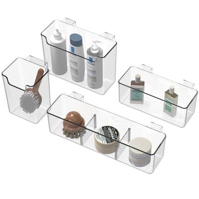 China Sustainable Kitchen Over Door Cabinet Hanging Organizer Holder Clear Plastic Storage Bin Basket for sale