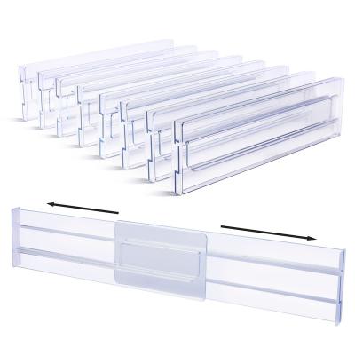 China Clear Adjustable Plastic Organizer For Drawer Modern Kitchen Dividers Dividers for sale