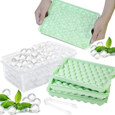 China Sustainable Ice Cube Tray With Lid And Bin For Freezer Ice Ball Maker Mold for sale