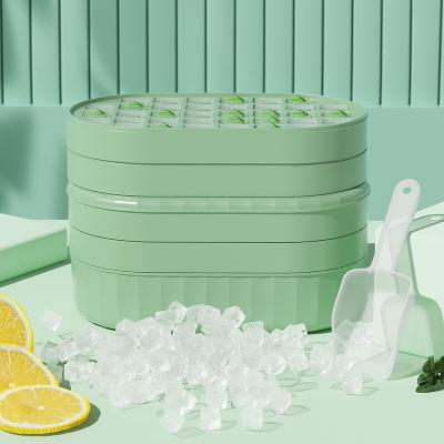 China 2 Grids Large Capacity Container Ice Storage Box Refrigerator Viable Ice Cube Mold for sale