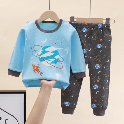 China Anti-wrinkle children's underwear set new cotton boys and girls autumn winter pajamas baby clothes long Johns home wear children's wear for sale