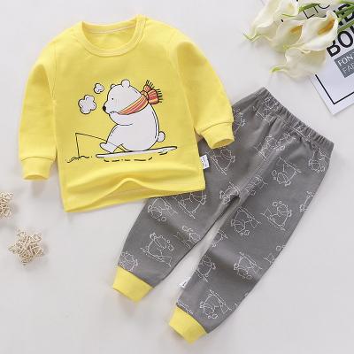 China Anti-wrinkle children's underwear set cotton autumn winter boys' pajamas baby fall clothes girls' home wear long Johns for sale