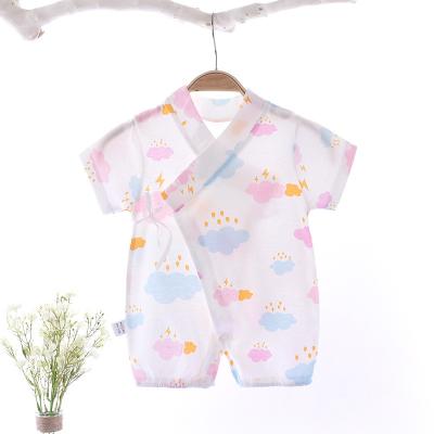 China Anti-wrinkle baby onesie summer combed cotton printed baby crawling suit lightweight breathable short sleeves for men and women babies for sale