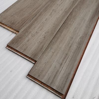 China Modern Gray Uv Lacquered Antique Office Strand Woven Bamboo Flooring for sale