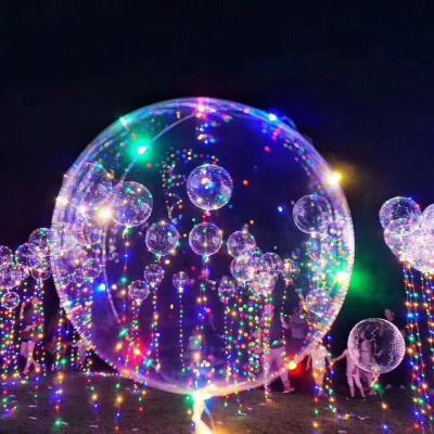 China New Popular AZO Free Christmas Party Decoration 18 Inch Round Flying Clear Bubble LED Balloon for sale