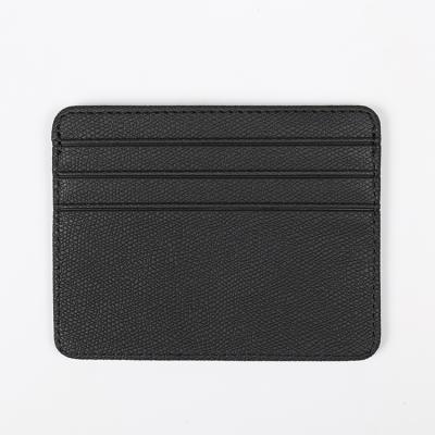 China Eco-frindly Black Color Wholesale Three Card Positions PU Card Holder Custom Logo for sale